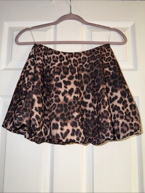 Blue Blush Leopard Print Circle Skirt - Brown & Black